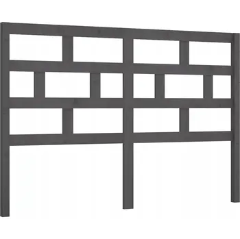 Čelo postele, šedé, 126x4x100 cm, masivní dřevo