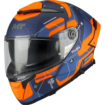 Helma na motorku MT Helmets Integrální helma na motorku MT Thunder 4 SV Lumex C24 modro-oranžová M