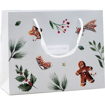 Dárková taška Manufaktura Dárková papírová taška s mašlí VÁNOCE