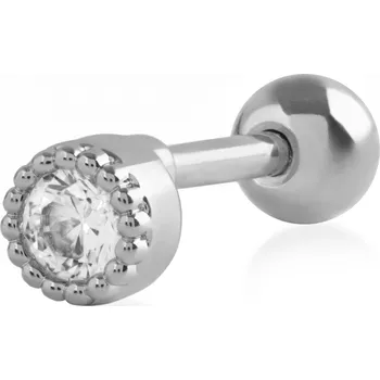 Náušnice Troli Piercingová ocelová náušnice s čirým krystalem + 2 měsíce na vrácení zboží
