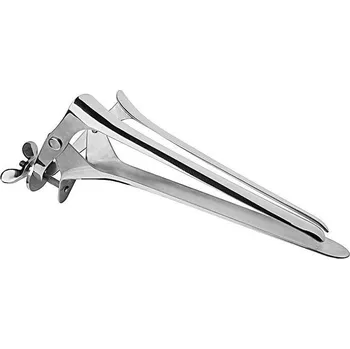 Anální kolík Slave4master Monster Giant Equine Speculum, obrovské ocelové anální vyšetřovací zrcadlo