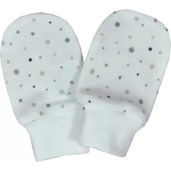 Rukavice ESITO | Rukavice bavlna potisk jemný puntík Beige - puntík jemný béžový / 68