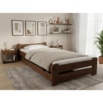 Postel Postel Emily 90x200 cm, dub Rošt: Bez roštu, Matrace: bez matrace