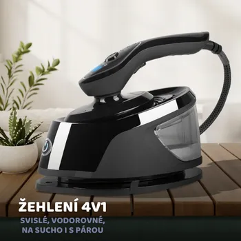 Žehlička CeramiSteam 2500 – Parní napařovač oděvů s keramickou patkou, žehlení ve vertikální i horizontální poloze + DÁREK ochranná rukavice a návlek na jemné materiály
