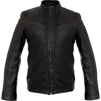 Pánská větrovka DNR Pánská kožená bunda DNR 52554 černo-hnědá XL