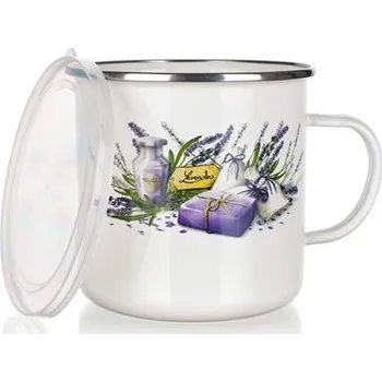 Hrnek smalt 900ml LEVANDULE s plast víčkem BANQUET KUTIL Sklad7 4703661.00 (KUTIL Sklad7)