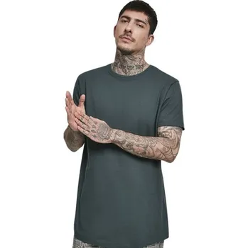 Prodloužené mírně zaoblené pánské triko Urban Classics 100% bavlna Barva: Zelená lahvová, Velikost: 4XL