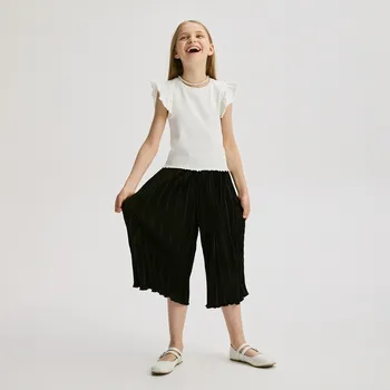 Reserved - Plisované kalhoty typu culottes - černý - 810CY-99X - 810CY-99X-164
