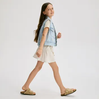 Dívčí sukně Reserved - Viskózová sukně s příměsí lnu - tělová - 403DA-02X - 403DA-02X-146