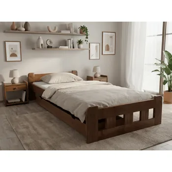 Nábytek Postel Naomi zvýšená 90x200 cm, dub Rošt: S laťkovým roštem, Matrace: Matrace Deluxe 10 cm