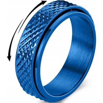 Prsten Prstýnek Modrý Antistresový Prsten proti Úzkosti z Chirurgické Oceli na Stres