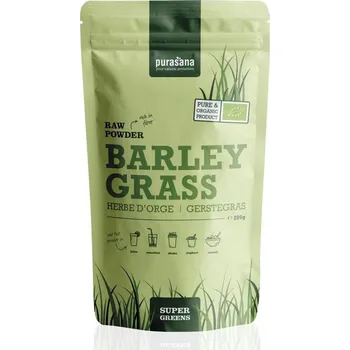 Přírodní produkt Mladý ječmen prášek - Barley grass raw juice powder BIO 200 g PURASANA