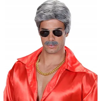 Karnevalová paruka Widmann paruka krátké vlasy tmavě šedá s ofinou