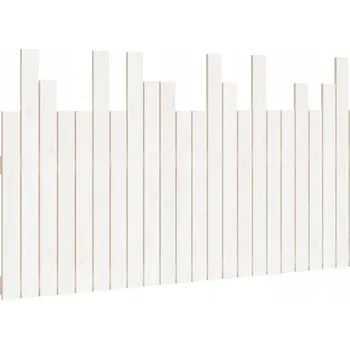 Nástěnné čelo postele bílé 146,5x3x80 cm masivní borové dřevo