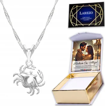 Náhrdelník Stříbrný náhrdelník 925 Krab Skorupiak Znamení zvěrokruhu Rak Krabik Humr POTISK