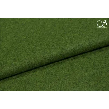 Lehké sukno z merina, plátno, zelené, sartor.cz