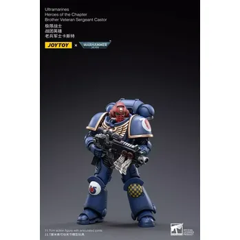 Figurka Warhammer 40k Action Figure 1/18 Ultramarines Heroes of the Chapter Brother Veteran Sergeant Castor 12 cm (Warhammer 40k Akční figurka Space Marines Ultramarines Veteran Segeant Castor 12 cm)
