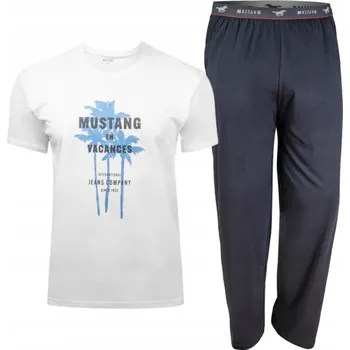Pánské pyžamo MUSTANG pánské pyžamo bavlněné krátký rukáv dlouhé kalhoty vel. XL