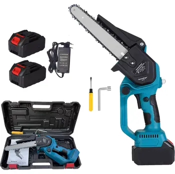 Ruční pilka Akumulátorová 8" ruční mini pilka NAKIDA HT-6602-2 s olejovým mazáním + 2x baterie 4000 mAh