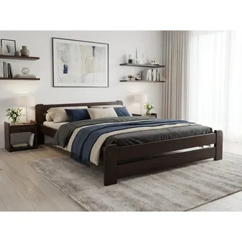 Postel Laura 120 x 200 cm, ořech Rošt: Bez roštu, Matrace: Matrace Deluxe 10 cm