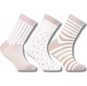 Dětské PONOŽKY MORAJ, 3 páry proužkovaných PONOŽKY pro dívky, velikost 31-34