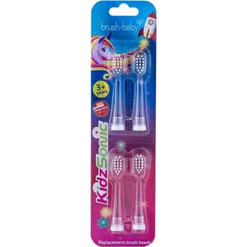 Elektrický zubní kartáček Brush-Baby KidzSonic Náhradní hlavice pro sonický kartáček 3-6 let, 4 kusy