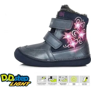 Dětská sportovní obuv D. D. STEP Zimní obuv D.D. STEP W078-320BM - modrá svítící hvězdičky Velikost: 26