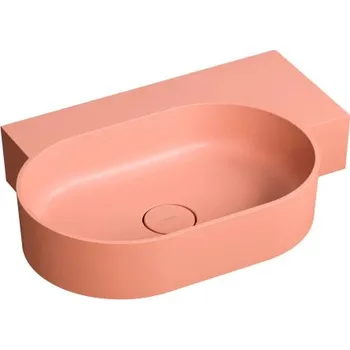 Omnires Ovo M+ umyvadlo na desku / závěsné – pravé, 64 × 44 cm, coral mat OVO645UWPCO
