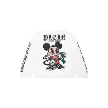 Pánské oblečení PHILIPP PLEIN Mikina 28237 Bílá Regular Fit 14