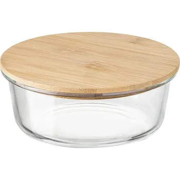 Dóza na potraviny Florina Skleněná dóza s bambusovým víkem Clavato, 390 ml, čirá