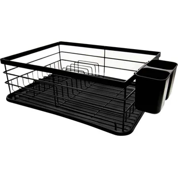 Odkapávač na nádobí Odkapávač nádobí drát s podnosem 43x32x14,5cm MEYERHOFF černá KUTIL Sklad7 440798.00 (KUTIL Sklad7)