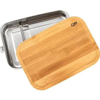 Kempingové nádobí CJH Nerezová Lunch Box XL, Bambusové víko ART000070