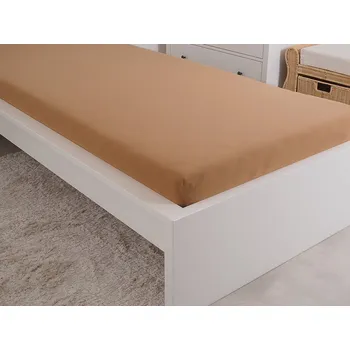 Povlečení B.E.S. - Petrovice, s.r.o. Prostěradlo Jersey česaná bavlna MAKO - Středně hnědá Rozměr: 180 x 200