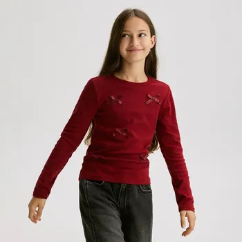 Reserved - Bavlněná halenka s mašlemi - hnědá - 383FT-83X - 383FT-83X-164