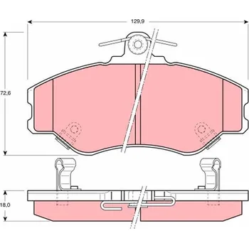 Brzdová destička Sada brzdových destiček, kotoučová brzda TRW GDB3089