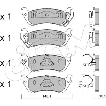 Brzdová destička Sada brzdových destiček, kotoučová brzda CIFAM 822-570-0