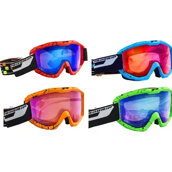 Motocyklové brýle fluo oranžové varianta fluo zelené