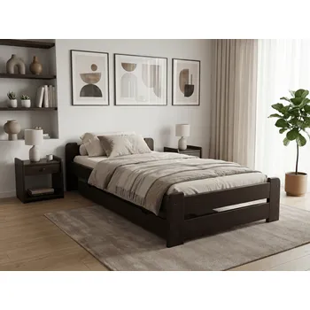 Nábytek Postel Emily 90x200 cm, ořech Rošt: Bez roštu, Matrace: Matrace Sommera 18 cm