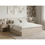 Postel SOFIA 160 x 200 cm, dub sonoma Rošt: S lamelovým roštem, Matrace: Matrace Deluxe 10 cm