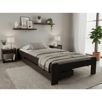 Postel ADA Postel 90x200 cm, ořech Rošt: S laťkovým roštem, Matrace: bez matrace