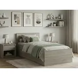 Postel SOFIA 90 x 200 cm, dub lanýž Rošt: S lamelovým roštem, Matrace: Matrace Sommera 18 cm