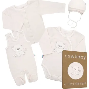 NEW BABY Kojenecká soupravička do porodnice Sweet Bear béžová - 56 cm