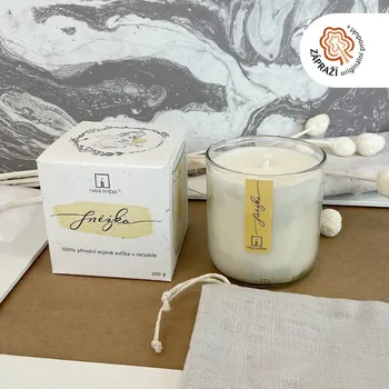 Svíčka Tvoje Svíčka Sojová svíčka Sněžka (bez vůně) Střední (200g/220ml)