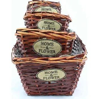 Obal na květináč Obal květináče proutěný čtverec HOME sada 4ks hnědá KUTIL Sklad7 622438.00 (KUTIL Sklad7)