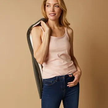 Dámské tričko Top s úzkými ramínky, z bio bavlny růžová pudrová 46/48