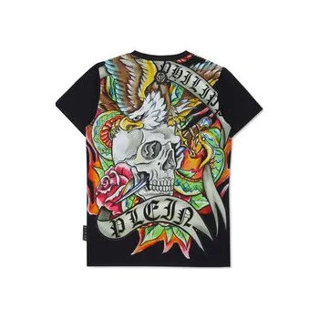 Pánské tričko PHILIPP PLEIN T-Shirt 27605 Černá Regular Fit 12