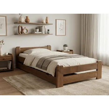 Nábytek Postel Emily 80x200 cm, dub Rošt: S lamelovým roštem, Matrace: Matrace Sommera 18 cm