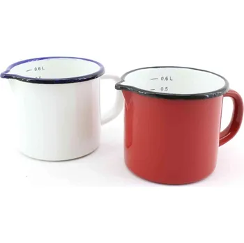 Hrnek smalt 730ml ¤10cm s výlevkou, odměrka, mix barev KUTIL Sklad7 602589.00 (KUTIL Sklad7)