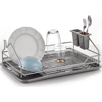 Odkapávač na nádobí Odkapávač nádobí drát s podnosem 47x35,5x16cm LALEZAR šedá KUTIL Sklad7 437076.00 (KUTIL Sklad7)