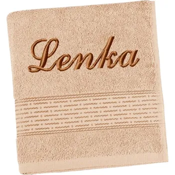 Bellatex Froté osuška proužek s výšivkou jména Béžová
